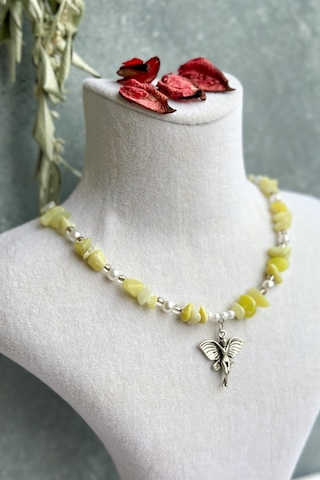 Yeşim Taşı Doğaltaş Peri Kolye Standart