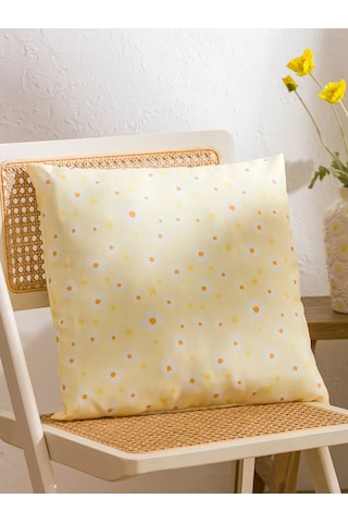 Karışık Çiçek Baskılı Kırlent Kılıfı 45x45 Cm
