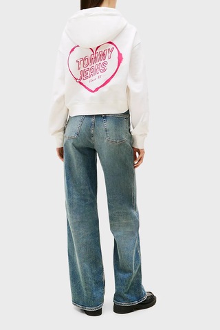 Tommy Jeans Bayan Sweat Dw0dw21408 Ybl Beyaz Beyaz