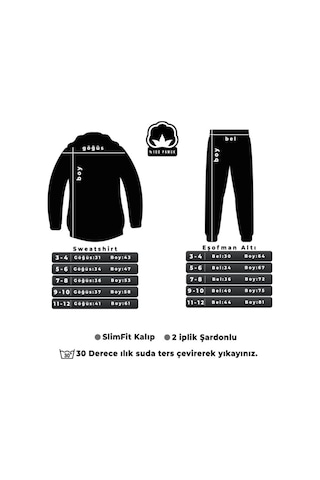 Uyguntarz Unisex Çocuk Nice Baskılı Eşofman Takımı Gri