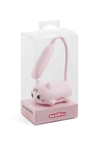 My Kitty Şarj Edilebilir Esnek Boyunlu Led Masa Lambası - Göz Dostu Gece Lambası Pembe
