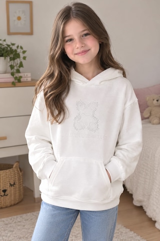 Pançiko Kız Çocuk Kapişonlu Sweat Ekru