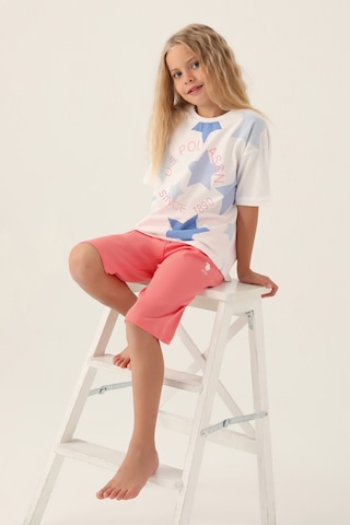 U.S. Polo Assn. Kız Çocuk Pembe Şortlu Alt Üst Takım 50315466-VR071