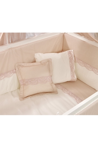 Meltem Kids Mondo İncili Pembe Pamuklu Bebek Uyku Seti 60 x 120 CM Pembe