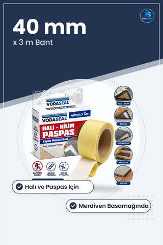Halı Kilim Paspas Kaydırmaz Yapıştırıcı Bant 40mm X 3m Merdiven Y
