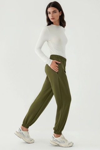 Hiccup Esnek Bel Modal Touch Jogger Pantolon Haki