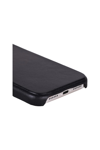 Apple Uyumlu iPhone 17 Pro Max İçin, Hakiki Deri, El Yapımı Kılıf, Magsafe İle , İç Yüzeyi Kadife, Kömür Siyah Siyah