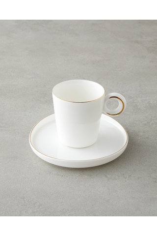 English Home Eclipsed Porselen 4 Parça 2 Kişilik Kahve Fincan Takımı 85 Ml Beyaz-gold Beyaz-gold