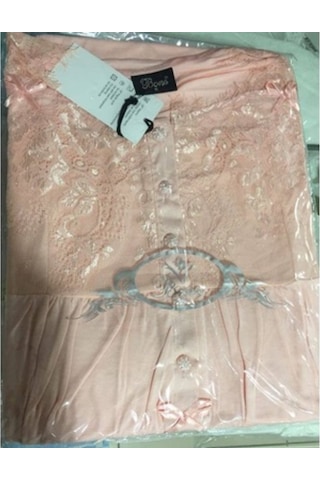 Bone Club Bone 4320 Kısa Kol Pamuk Kadın Lohusa Emzirme Pijama Takımı Somon