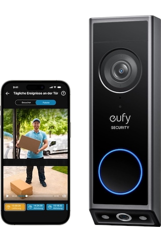 Eufy E340 2k Video Kapı Zili Çift Kamera, Renkli Gece Görüşü, Pil Veya Kablolu Kullanım Telsiz Telefonlar