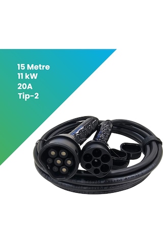 11 Kw 15 Metre Elektrikli Araç Ac Tip-2 Şarj Kablosu