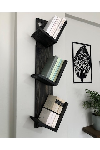 O&Awood Doğal Ahşap Kitaplık, Dekoratif Tasarım Ahşap Vintage Kitaplık, R (497955121)