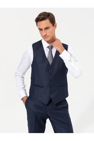 Cacharel Lacivert Slim Fit Yelek