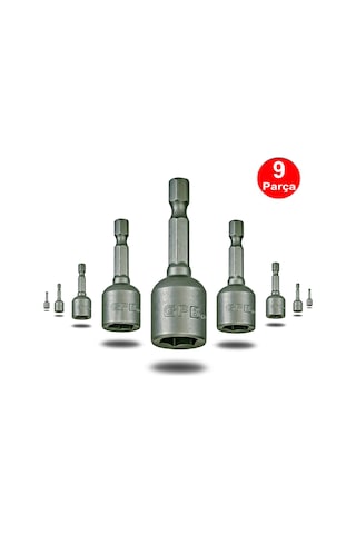 Bits Uç Lokma Somun Vidalama Matkap Ucu 9 Parça Takım (6-7-8-10-11-12-13-14-17)