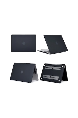 Apple Uyumlu MacBook Air M1Işlemci 2020 A2337 13" Hardcase Kılıf Kapak Siyah