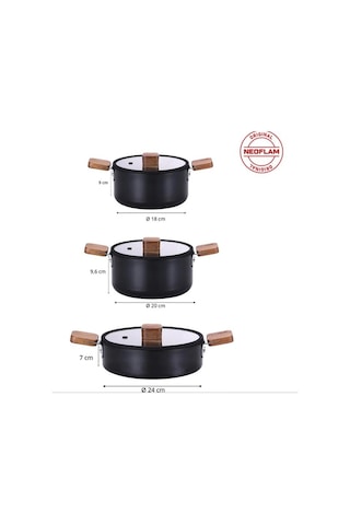 Neoflam 0128 D-neobn10s Bıen Alumınyum Dokum Tencere Setı 10 Prc Sıyah