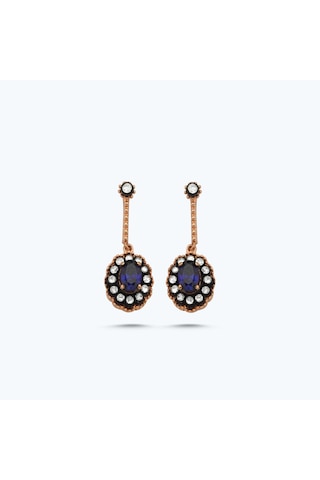 Altınbaş Elmas Safir Oval Küpe Esd1520s-8k Beyaz