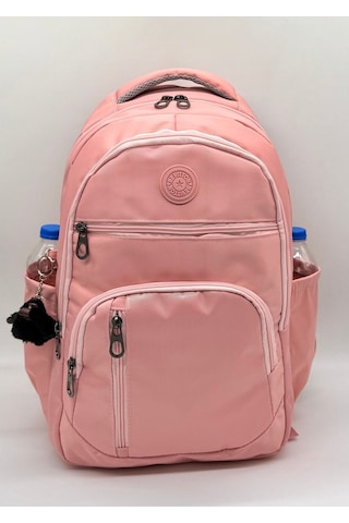 Pudra Vizon Unisex Okul Çantası Su Geçirmez Kumaş Unisex Okul Sırt Çantası 1700 Pembe
