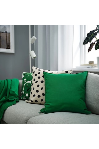 Ikea Gurlı Yaprak Yeşili 50x50 Cm Kırlent Kılıfı