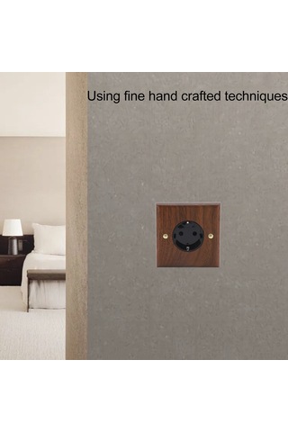 Tenfowee 16a Siyah Ceviz Ahşap Duvar Soketi - Dayanıklı, Çevre Dostu, Dekoratif Ve Standart Elektrik Prizi