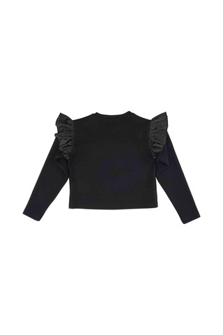 Bestkids Kız Çocuk Kolları Deri Detaylı Sweatshirt 001