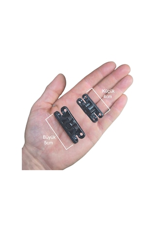 Pvc Kapı Pencere Sineklik Antrasit Plastik Çıt Çıt Kilit Menteşe Büyük Boy 5cm -10 Adet
