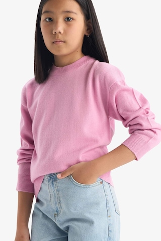 Defacto Kız Çocuk Standart Fit Bisiklet Yaka Triko Kazak C6902a825aupn444 Pembe