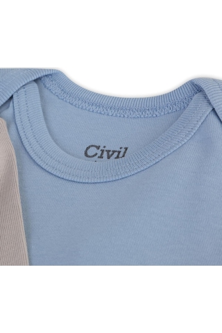 Civil Baby Basıc 3 Lü 0-36 Ay Çıtçıtlı Badi - Kahverengi Sütlü Kahve
