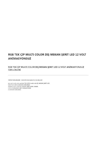Alles Tek Çipli Silikonlu Rgb Şerit Led (5 Metre Animasyonsuz)