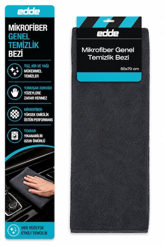 Edde Araba Araç Oto Mikrofiber Genel Temizlik Bezi 50 70 Cm Oto Detailing
