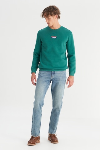 Wrangler Regular Fit Normal Kesim Bisiklet Yaka İçi Polarlı Yeşil Sweatshirt
