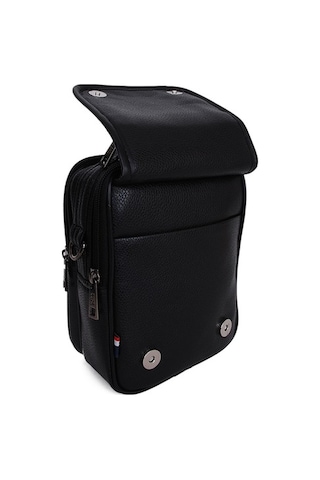 Siyah Erkek Us Polo Assn Silver Logo Erkek Çapraz Askılı Çanta Pl Siyah