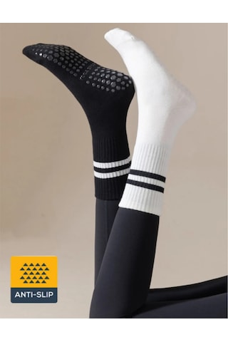 Xtr Fitness Yoga Ve Pilates İçin Kaydırmaz Taban Çorap Beyaz