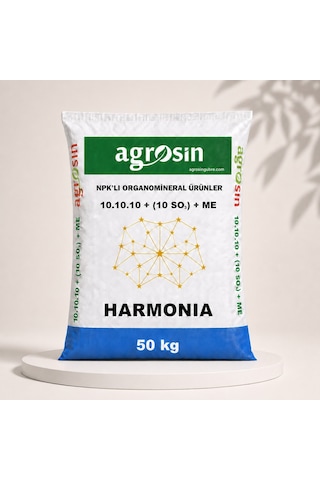 Agrosin Harmonia 10.10.10 + 10 So3 + Me Organomineral Granül Gübre 50 Kg