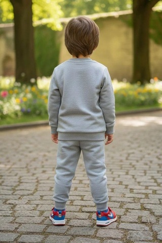 Emila Kids Erkek Çocuk Gri Baskılı İki İplik Pijama Takımı - 28200-grı