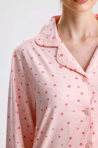 Yıldız Desen Pamuk Kadın Pijama Takım Pembe