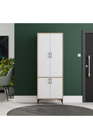 5032 Royal 4 Kapaklı 5 Askılı Portmanto Sepet - Beyaz