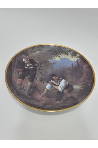 Kahla Vintage Av Temalı Porselen Duvar Tabağı 19,5cm 002