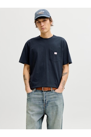 Jack & Jones Caleb Erkek Lacivert Tişört 12293019-skyc