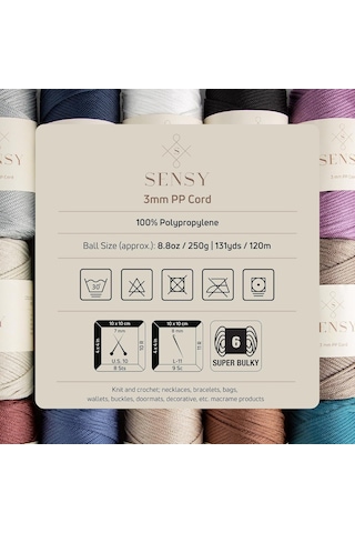 3 Mm - 250 Gr Polyester Makrome Ipi 120 M Polyester Makrome Ip Supla Ip Ve Çanta Ipliği Beyaz Diğer