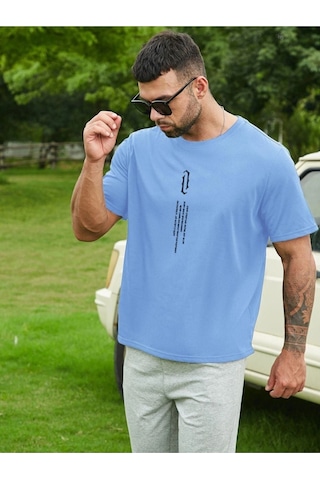 Altamira Erkek Göğüs Dikey Baskılı Oversize T-shirt 001