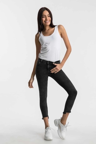 Ltb Lonıa Whıte Strıped Black Route Kadın Skinny Jean Pantolon Siyah