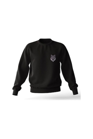 Tarzsokak Sıyah Karpşonsuz 0 Yaka Pamuklu Kurt Baskılı Unisex Sweatshirt Siyah Tarzsokak Sıyah Karpşonsuz 0 Yaka Pamuklu Kurt Baskılı Unisex Sweatshirt Siyah