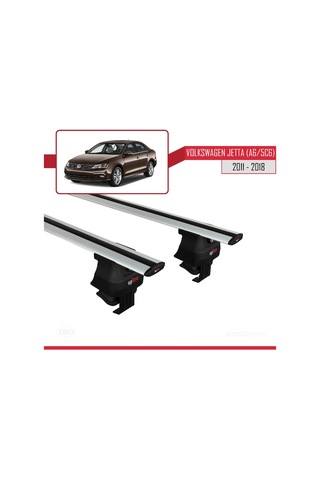 Volkswagen Jetta A6/5c6 2011-2018 Arası İle Uyumlu Ace-4 Ara Atkı Tavan Barı Gri