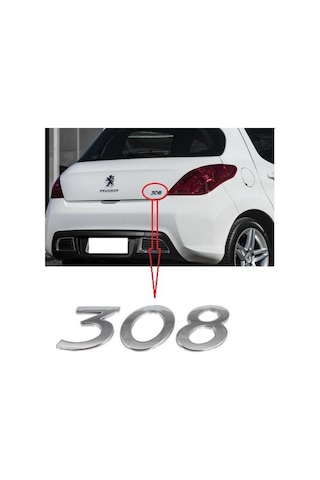 Bagaj Kapak Yazısı ( 308 ) Peugeot 308 2008-2013 8665Vg