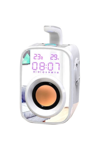 Taşınır Bluetooth Hoparlör Güçlü Hi-fi Ses, Dijital Saat, Alarm, Fm Radyo Harici Mikrofon Destekli