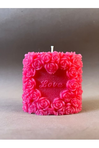 Novavita Yenihayat Sevgililer Günü Yılbaşı İçin Love Yazılı Mum Pembe