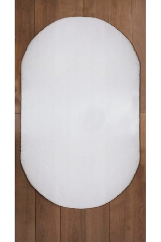 Sarar Halı Kaymaz Taban Post Peluş Oval Halı Beyaz Sarar Halı Kaymaz Taban Post Peluş Oval Halı Beyaz