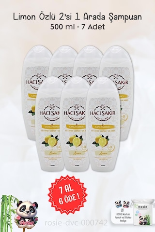 7 Al 6 Öde Hacı Şakir Limon 2si 1 Arada Şampuan Canlandırıcı 500 Ml Ve Rosıe