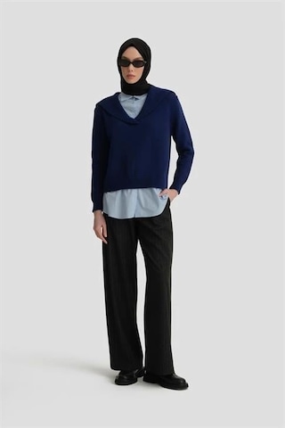 Armine Poplin Mixli Kazak 24kd4218 Lacivert-mavi Lacivert